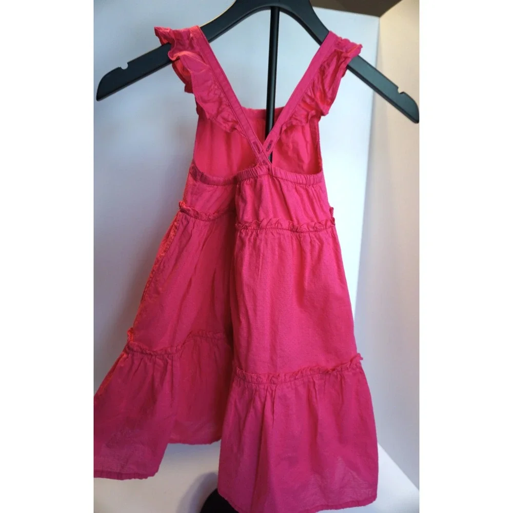 Tommy Bahama Girls Pink Tiered Ruffle Strap Cotton Sundress Size 6 CD60035